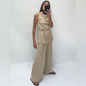 Zara Basic Soft Pants in Light Camel